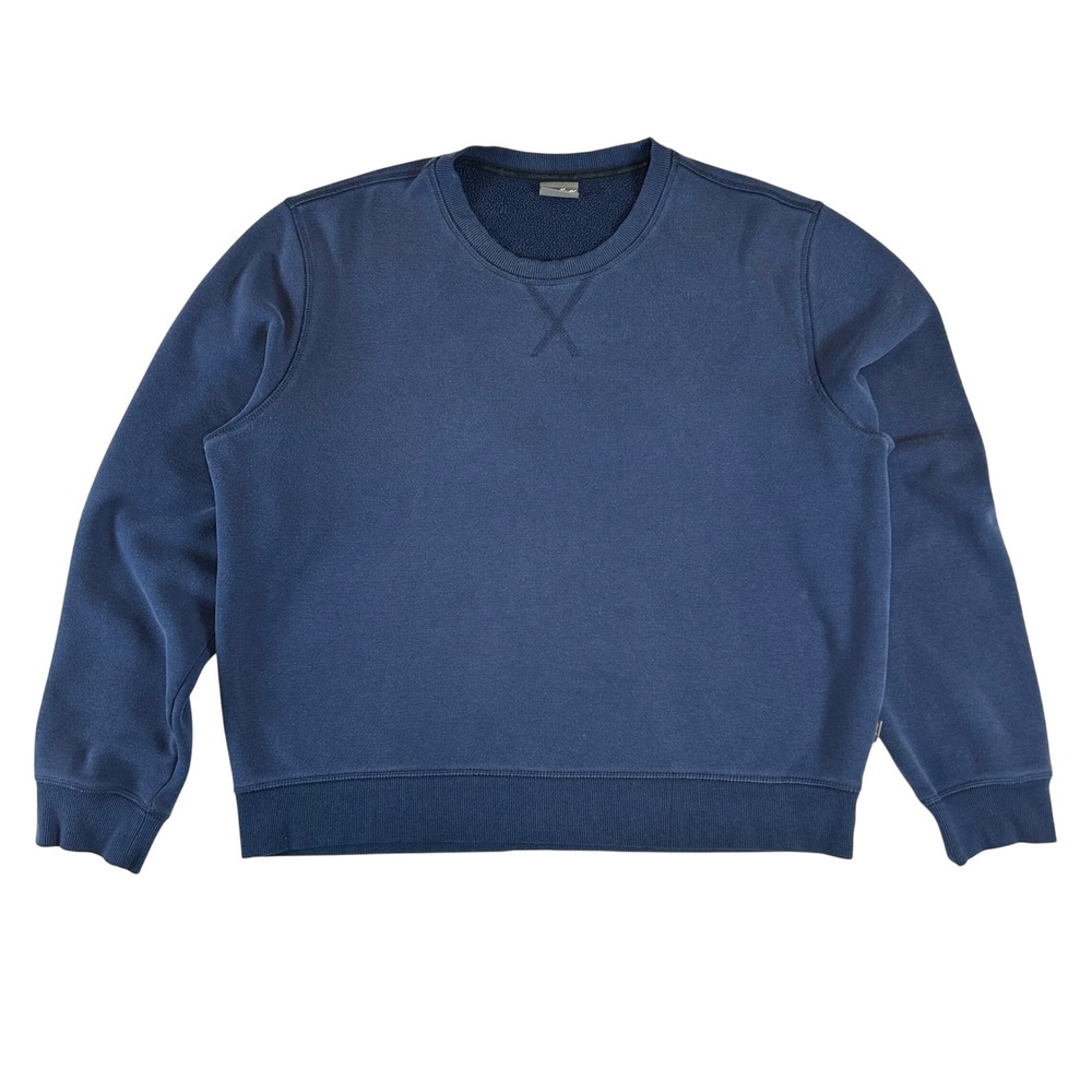 Eddie Bauer‎ Mens XL Navy Blue Crewneck Sweatshirt Fleece Pullover RN157622